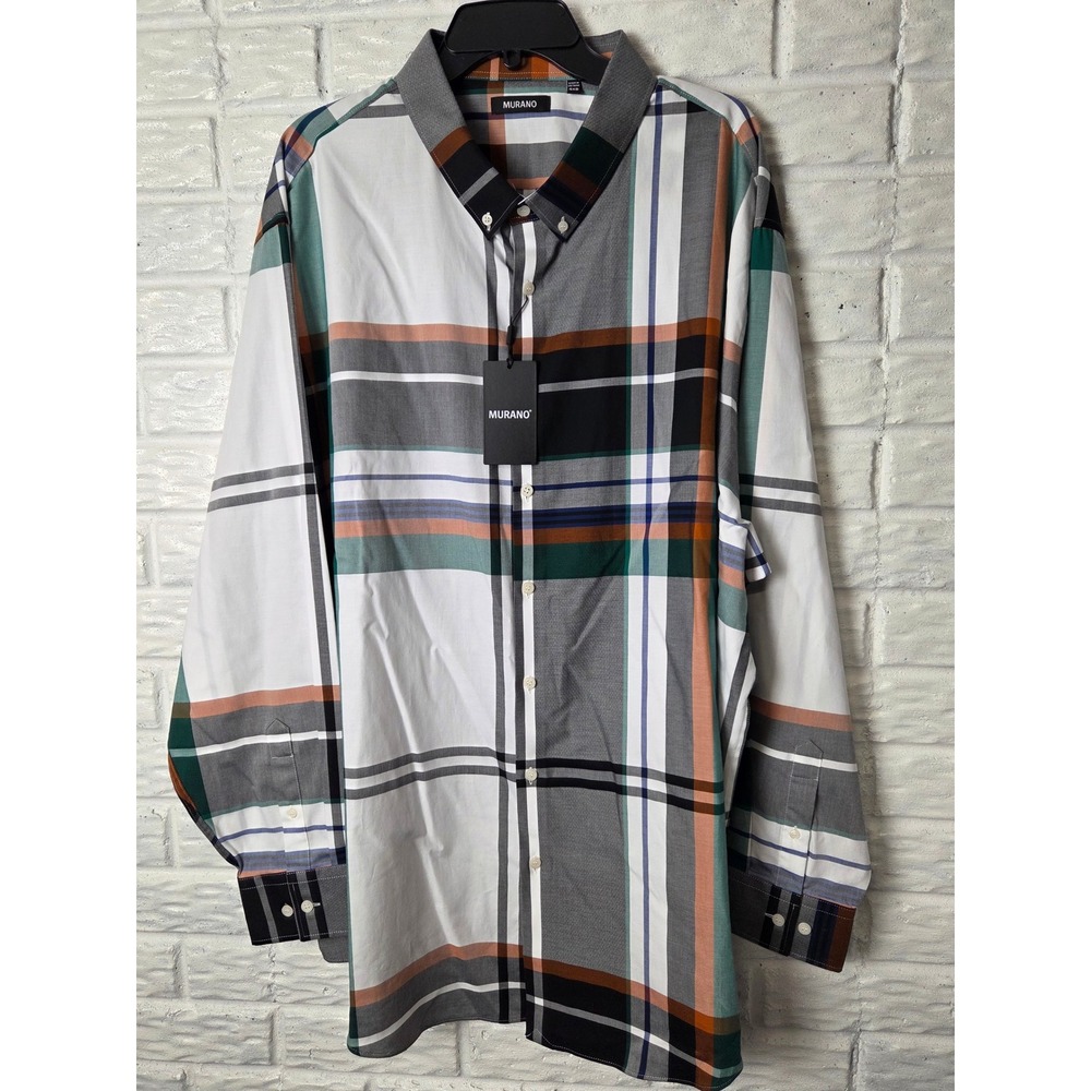 NWT Murano long sleeve shirt Men's size 4XB Big Colorblock Button up - Picture 2 of 10